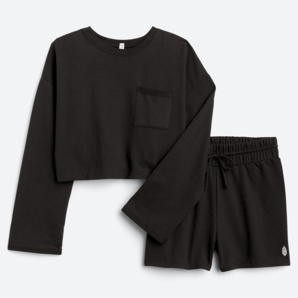 Sold! Free People Movement Sunny Athleisure Set Shorts Top 2-Piece Black - Picture 16 of 16